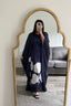 Marni Navy Blue Floral Print By Satin Kaftan